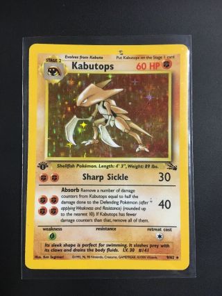 Pokémon Tcg - Kabutops 1st Edition - Fossil Set 9/62 Holo Rare