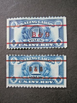 Us Playing Cards Revenue Tax Stamp Rare B&b Precancels Brown & Bigelow Seals 2rf