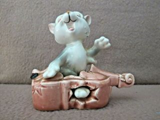 Vintage " Cat In The Fiddle " Salt And Pepper Shaker By Norleans: " Rare - "