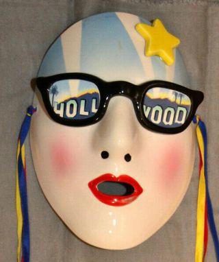 Rare 1984 Clay Art - Vandor Mask Hollywood Hills Ceramic Mask