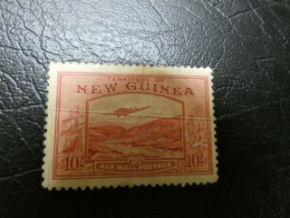 Rare British Guinea 1939 Airmail Postage Sg224 Ten Shillins $700 Pink