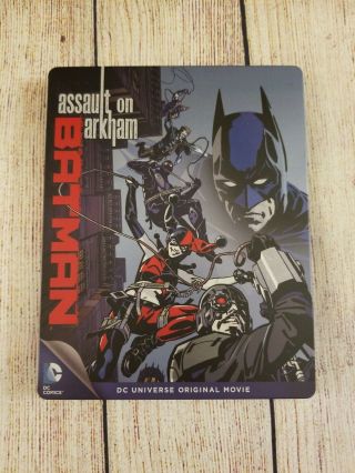 Batman: Assault On Arkham (blu - Ray,  Dvd) Oop Rare Target Exclusive Steelbook.  Dc