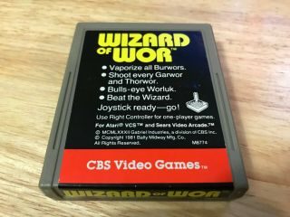 Wizard Of Wor By Cbs Video Games Rare Atari 2600 U.  S.  Version Game Cartridge