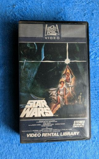 Star Wars Video Rental Library 1982 Vhs Tape 20th Century Fox Video Rare