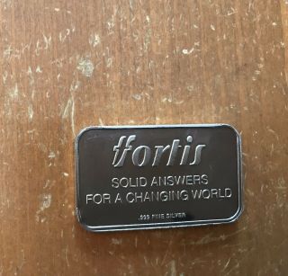 Rare Fortis 3oz Old.  999 Silver Bar Only Seen One Other Emploee Bar?