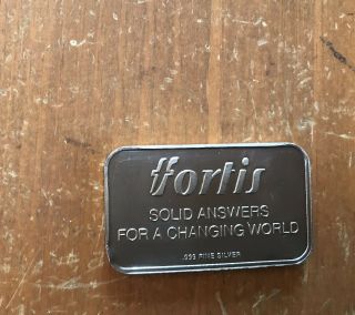Rare Fortis 3oz Old.  999 Silver Bar Only Seen One Other Emploee Bar? 3