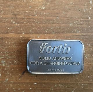 Rare Fortis 3oz Old.  999 Silver Bar Only Seen One Other Emploee Bar? 4