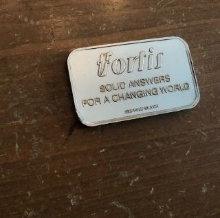 Rare Fortis 3oz Old.  999 Silver Bar Only Seen One Other Emploee Bar? 5