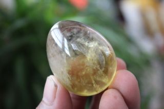 Top 84g Rare Natural Citrine Quartz Crystal Sphere Ball Egg Healing Kk14