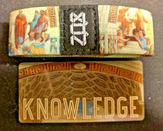 Rare Silver Zox Strap " Knowledge " Feat.  School Of Athens By Raphael; Socrates