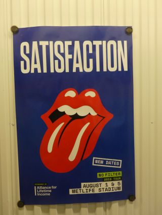 Rolling Stones Tour Poster 2019 Satisfaction Rare Promo Poster 24 By 36 Inches.