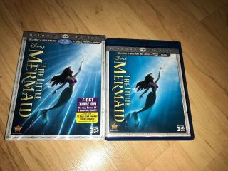 Disney The Little Mermaid 3d Blu - Ray Dvd Diamond Edition W Rare Oop Slipcover