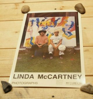 Rare 1984 Poster Paul Mccartney & Willem De Kooning By Linda Mccartney 11x17 "