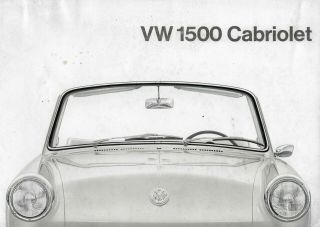 Rare Volkswagen Vw 1961 Type 3 Notchback Convertible Sales Brochure German