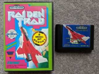 Raiden Trad Sega Genesis Shooter Video Game 1991,  Case Rare Oop Htf