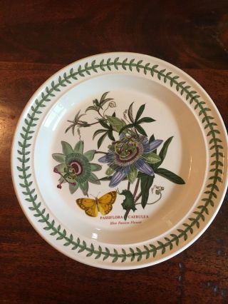 Rare/retired 2003 Portmeirion Botanic Garden Blue Passion Flower Dinner Plate
