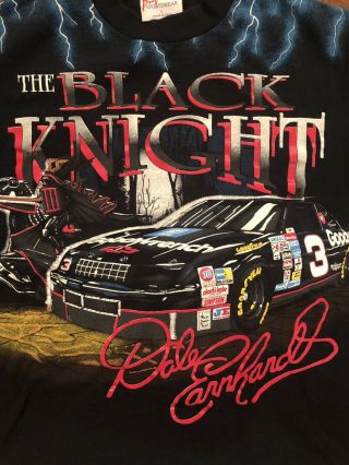 VINTAGE RARE MENS DALE EARNHARDT SR.  THE BLACK KNIGHT NASCAR T SHIRT Large 3