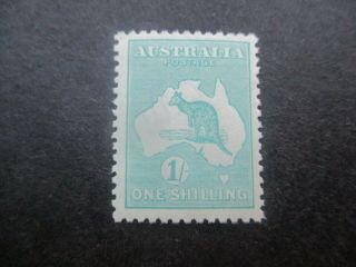Kangaroo Stamps: 1/ - Green 3rd Watermark - Rare (d147)