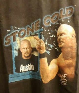 Vintage Rare Stone Cold Steve Austin Youth Xl Long - Sleeve Shirt Wwf Wwe 1998