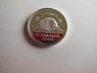 Canada 1996 Sterling Silver Proof 5 Cent Coin,  Rare From Proof Set