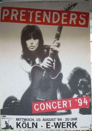 The Pretenders Chrissie Hynde Rare 1994 German Concert Poster