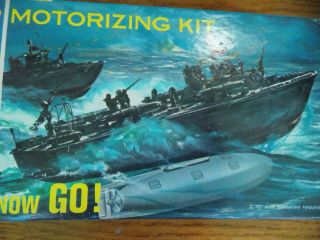Rare Vintage Revell Picture Fleet Motoried Pt Boat Box With Later Issue Kit.  H3