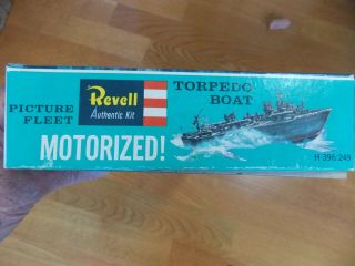 RARE Vintage Revell Picture Fleet Motoried PT Boat box with later issue kit.  H3 7