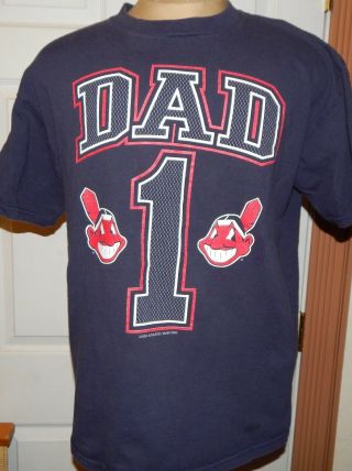 Vintage 2000 Logo Athletic Cleveland Indians Dad 1 Shirt L Chief Wahoo Rare Tee