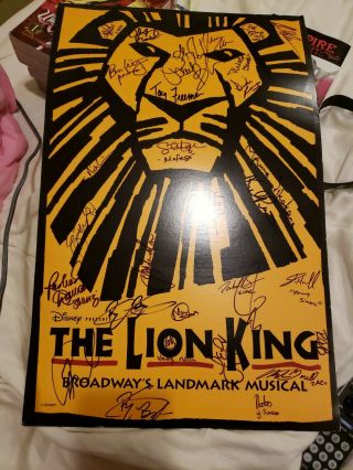 Rare The Lion King Broadway Cast Signed Poster Musical