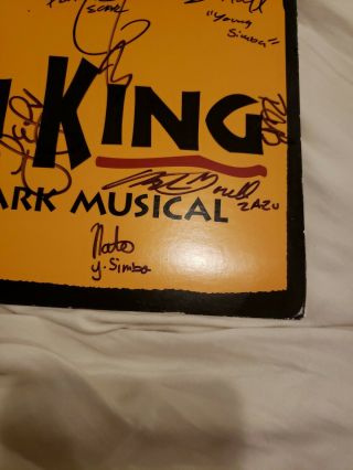 Rare THE LION KING Broadway Cast Signed Poster Musical 5