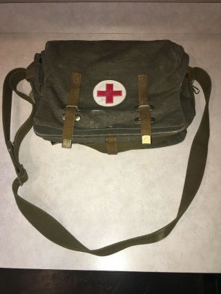 Vintage Soviet Russian Army Medic Bag Case Red Cross Ussr First Aid Rare