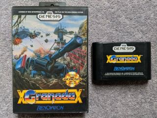 Granada Sega Genesis 1990 Shooter Video Game W/ Case Box Rare Oop