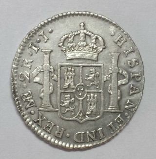 Lima Peru 2 Reales 1800 Limae Ij Silver Colonial Rare