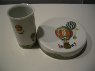 Rare Rosenthal Classic Germany Fornasetti Decor Mongolfiere Soap Dish,  Brush Hold
