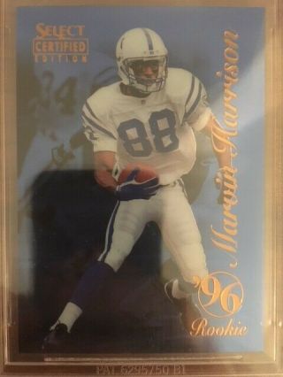 Marvin Harrison 1996 Select Certified Blue (indy Colts Hof Rc) Rare