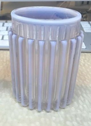 Rare Victorian A J Beatty Ribbed White Opalescent Tumbler 1890 