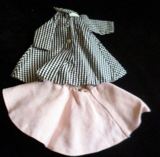Rare 1950s Tagged Lissy Madame Alexander Checkered Coat & Circle Skirt