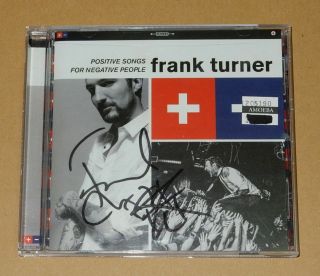 Frank Turner Positive Songs For Negative Hand Signed Autographed Cd Rare