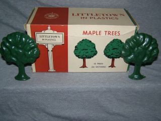 Rare Dealer Box Of Littletown / Plasticville Set 314 Maple Trees