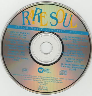 Rare Soul: Beach Music Classics,  Vol.  2 by Various Artists (CD,  Apr - 1992,  Rhino 3
