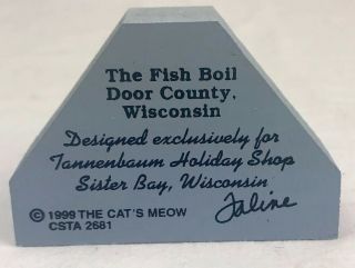 Cats Meow Village RARE Fish Boil Watch Pot Door County Wisconsin Accessory 2
