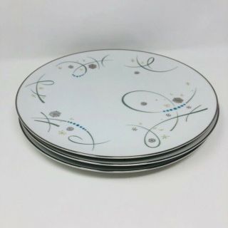 Rare Set Of 3 Noritake Chine Desiree 10.  5” Dinner Plates
