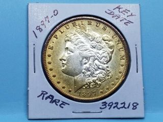 1897 - O Morgan Silver Dollar Toning Rare Key Date Unc 392218 - 70x