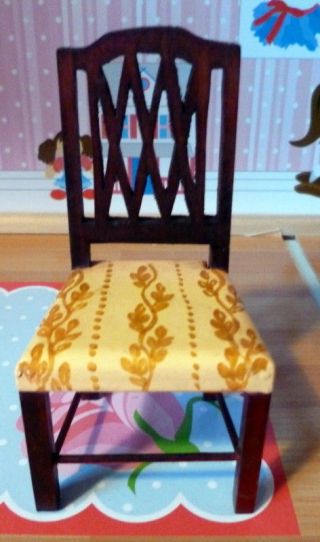 Rare Vintage Tynietoy Yellow Painted Sheraton Chair Dollhouse Miniature