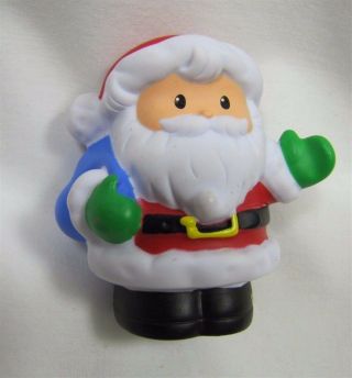 Fisher Price Little People Santa Claus Blue Toy Bag Christmas Holiday Rare