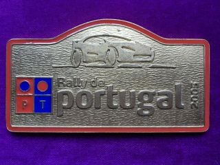 Antique And Rare Enamelled Bronze Plate Of Portugal Rally 2005