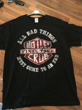 Motley Crue ‎– Mega Rare All Bad Things Final Tour T Shirt Real Deal " The Dirt "