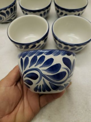 Set (6) Anfora Puebla Blue Small Bowls Rare & Hard To Find 4 " X 2.  5”