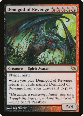 Demigod Of Revenge Shadowmoor Nm - M Black Red Rare Magic Gathering Card Abugames