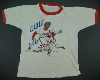 Rare Vtg Lou Brock St.  Louis Cardinals 1975 Single Stitch T Shirt 70s “angie "